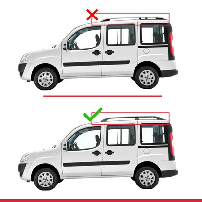 Compatible with Fiat Doblo 2000-2009 Fly Model Car Roof Rack Cross Bar Grey Aluminium 2 Bars