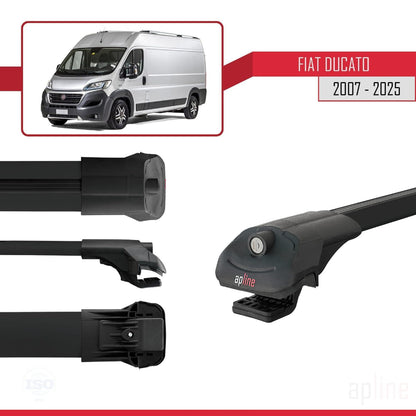 Compatible with Fiat Ducato 3 2007-2025 ACE-1 Car Roof Rack Cross Bar Black Aluminium 2 Bars