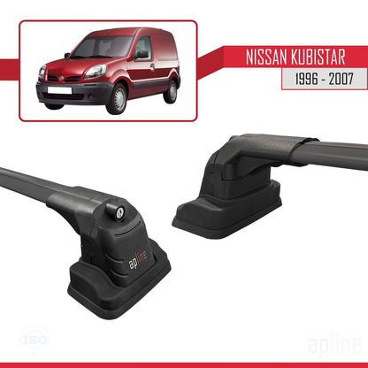 Compatible with Nissan Kubistar 1996-2007 ACE-3 Car Roof Rack Cross Bar Black Aluminium 2 Bars