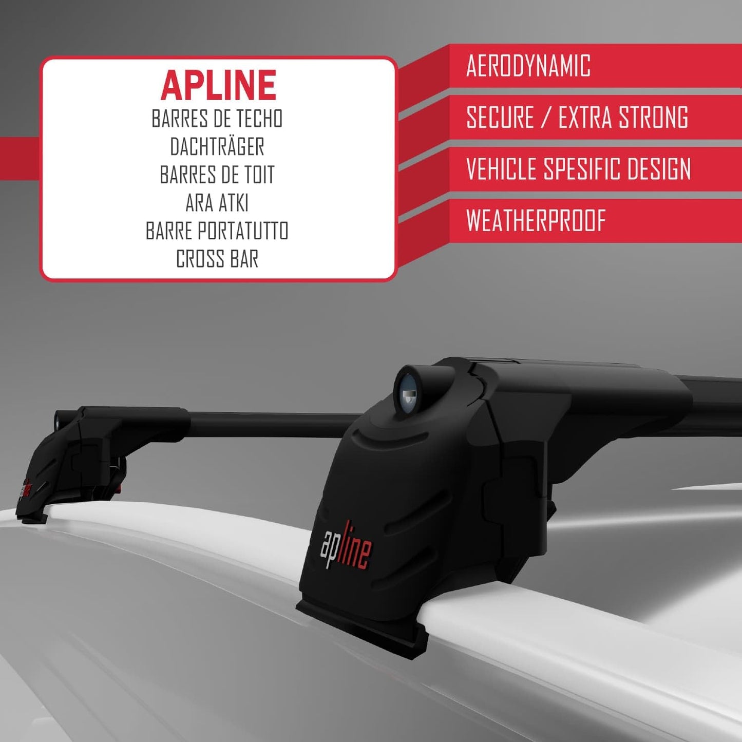 Compatible with Hyundai Tucson 2 (LM) 2010-2015 ACE-2 Car Roof Rack Cross Bar Black Aluminium 2 Bars