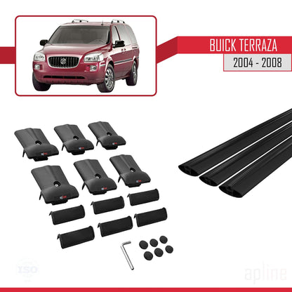 Compatible with Buick Terraza CXL 2004-2008 Fly Model Car Roof Rack Cross Bar Black Aluminium 3 Bars