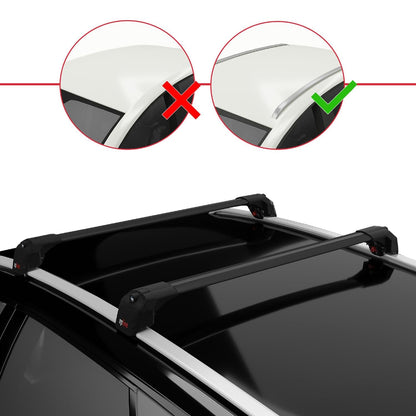 Compatible with Cadillac XT5 2017-2024 ACE-2 Car Roof Rack Cross Bar Black Aluminium 2 Bars