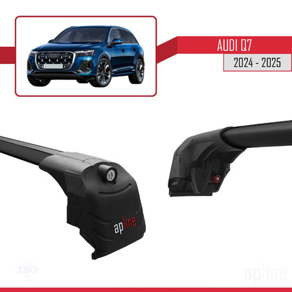 Compatible with Audi Q7 2024-2025 ACE-2 Car Roof Rack Cross Bar Black Aluminium 2 Bars