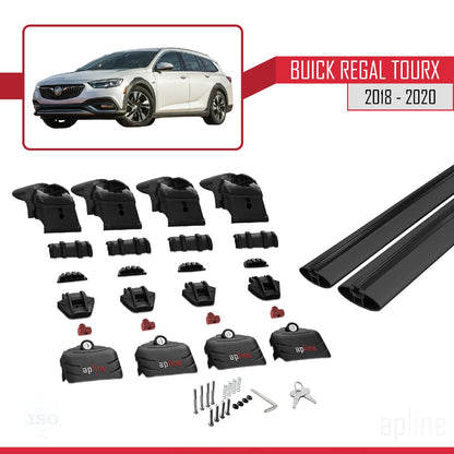 Compatible with Buick Regal TourX 2018-2020 ACE-2 Car Roof Rack Cross Bar Black Aluminium 2 Bars