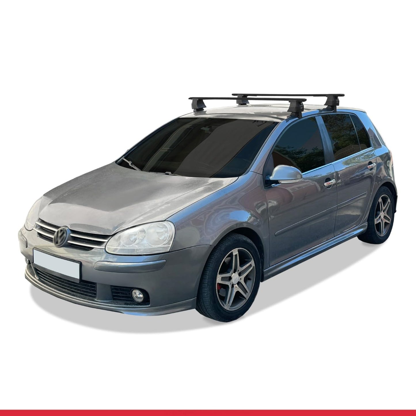 Compatible with Volkswagen Golf 5 (1K) 2004-2008 ACE-4 Car Roof Rack Cross Bar Black Aluminium 2 Bars