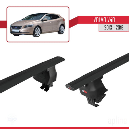 Compatible with Volvo V40 Pre-Facelift 2013-2016 ACE-4 Car Roof Rack Cross Bar Black Aluminium 2 Bars