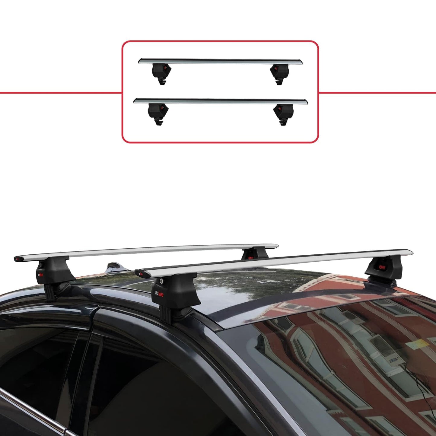 Compatible with Renault Fluence 2009-2015 ACE-4 Car Roof Rack Cross Bar Grey Aluminium 2 Bars