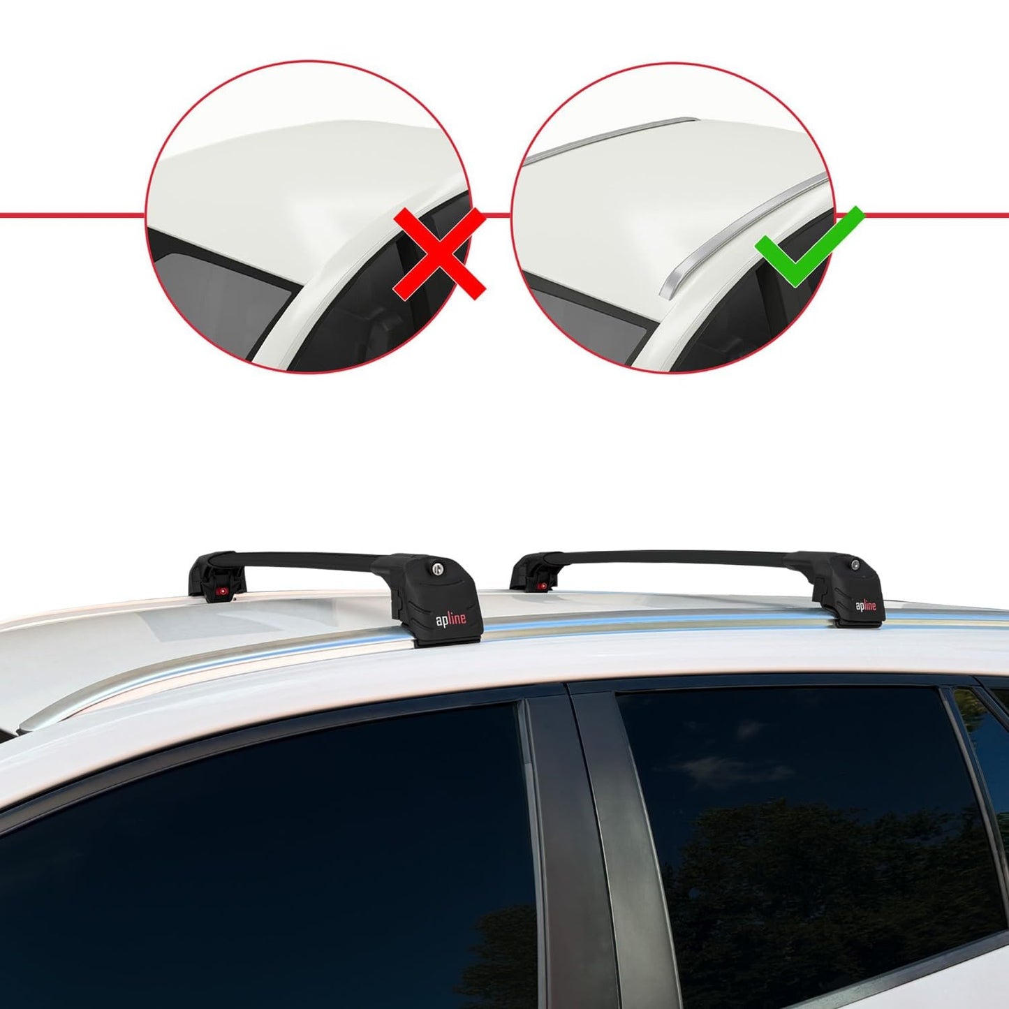Compatible with Toyota Corolla Touring (E210) 2019-2025 ACE-2 Car Roof Rack Cross Bar Black Aluminium 2 Bars