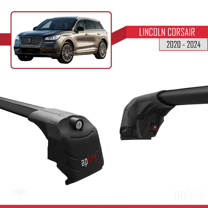Compatible with Lincoln Corsair 2020-2024 ACE-2 Car Roof Rack Cross Bar Black Aluminium 2 Bars