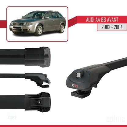 Compatible with Audi A4 (B6) Avant 2002-2004 ACE-1 Car Roof Rack Cross Bar Black Aluminium 2 Bars