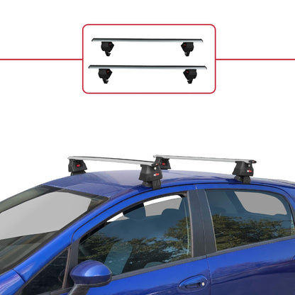 Compatible with Fiat Grande Punto (199) 2005-2012 ACE-4 Car Roof Rack Cross Bar Grey Aluminium 2 Bars