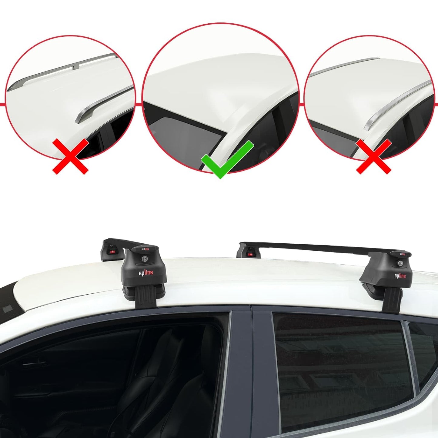Compatible with Toyota C-HR 2016-2022 ACE-4 Car Roof Rack Cross Bar Black Aluminium 2 Bars