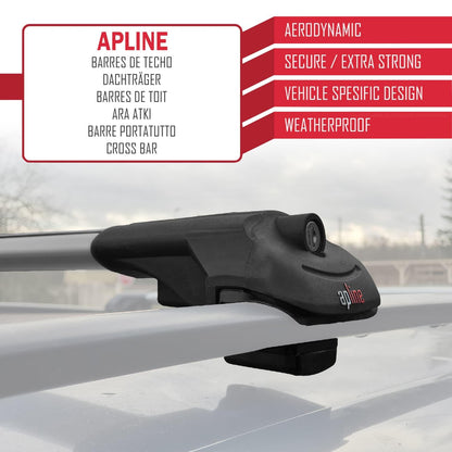 Compatible with Nissan Qashqai 2 (J11) Post-Facelift 2017-2021 ACE-1 Car Roof Rack Cross Bar Grey Aluminium 3 Bars