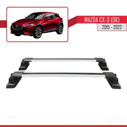 Compatible with Mazda CX-3 (DK) 2015-2022 ACE-3 Car Roof Rack Cross Bar Grey Aluminium 2 Bars