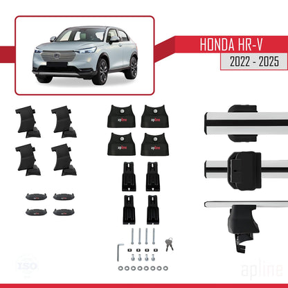 Compatible with Honda HR-V 3 2022-2025 ACE-4 Car Roof Rack Cross Bar Grey Aluminium 2 Bars