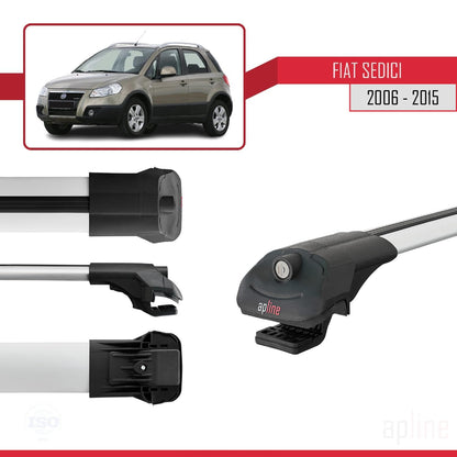 Compatible with Fiat Sedici 2006-2015 ACE-1 Car Roof Rack Cross Bar Grey Aluminium 3 Bars