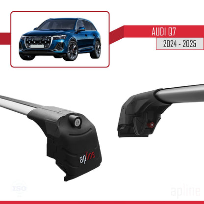 Compatible with Audi Q7 2024-2025 ACE-2 Car Roof Rack Cross Bar Grey Aluminium 2 Bars