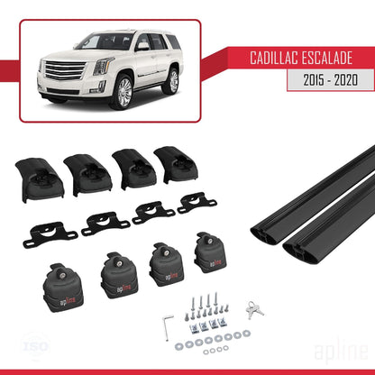 Compatible with Cadillac Escalade 2015-2020 ACE-2 Car Roof Rack Cross Bar Black Aluminium 2 Bars