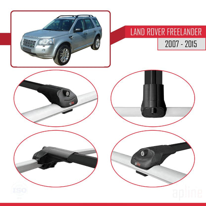Compatible with Land Rover Freelander 2 (L359) 2007-2015 ACE-1 Car Roof Rack Cross Bar Black Aluminium 2 Bars