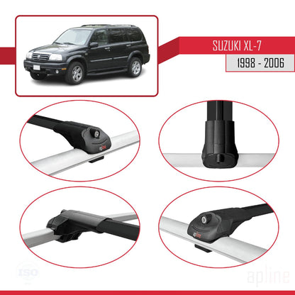Compatible with Suzuki XL-7 1998-2006 ACE-1 Car Roof Rack Cross Bar Black Aluminium 3 Bars