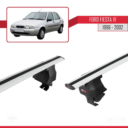 Compatible with Ford Fiesta 4 1996-2002 ACE-4 Car Roof Rack Cross Bar Grey Aluminium 2 Bars