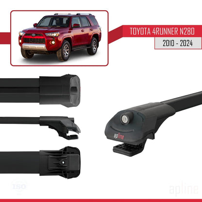 Compatible with Toyota 4Runner (N280) 2010-2024 ACE-1 Car Roof Rack Cross Bar Black Aluminium 2 Bars