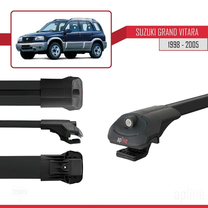 Compatible with Suzuki Grand Vitara (FT) 1998-2005 ACE-1 Car Roof Rack Cross Bar Black Aluminium 2 Bars