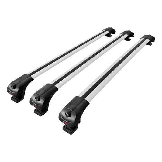 Compatible with Dacia Duster (HS) Post-Facelift 2014-2017 ACE-1 Car Roof Rack Cross Bar Grey Aluminium 3 Bars