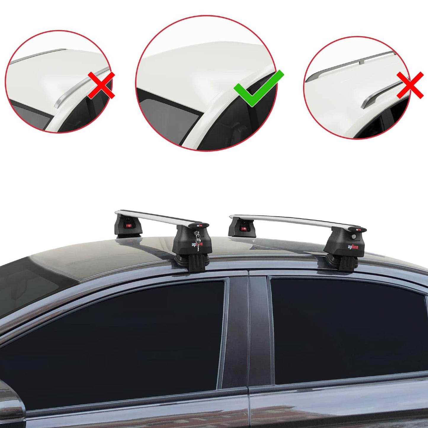 Compatible with Honda City 2021-2025 ACE-4 Car Roof Rack Cross Bar Grey Aluminium 2 Bars