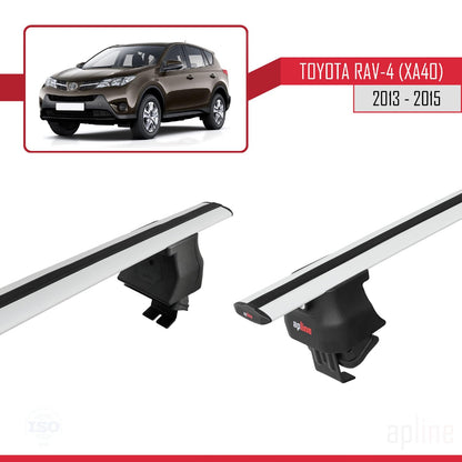 Compatible with Toyota RAV4 IV (XA40) Pre-Facelift 2013-2015 ACE-4 Car Roof Rack Cross Bar Grey Aluminium 2 Bars