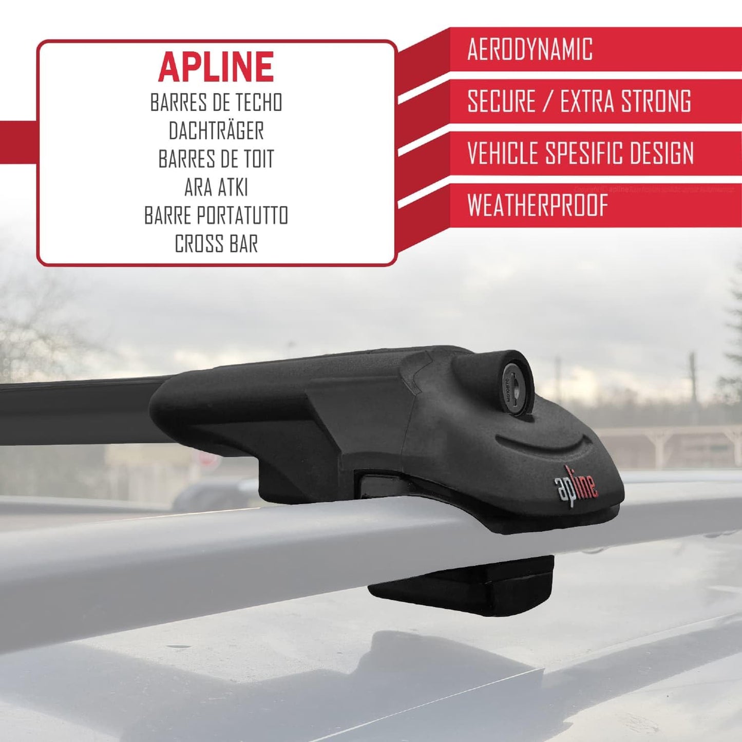 Compatible with Acura MDX (YD2) 2007-2013 ACE-1 Car Roof Rack Cross Bar Black Aluminium 2 Bars