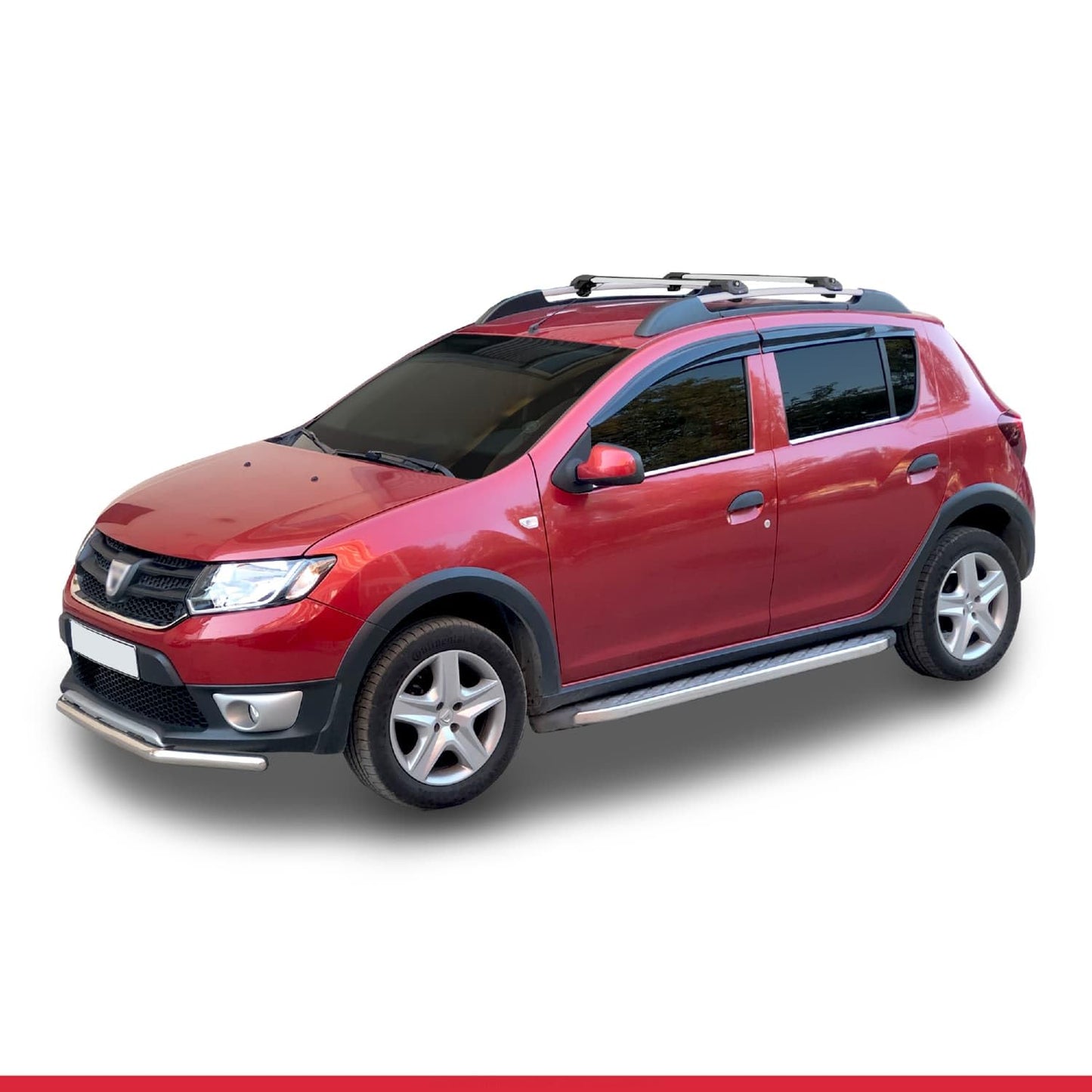 Compatible with Dacia Sandero Stepway 2 2012-2020 ACE-1 Car Roof Rack Cross Bar Grey Aluminium 2 Bars