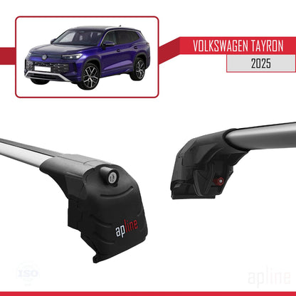 Compatible with Volkswagen Tayron 2025 ACE-2 Car Roof Rack Cross Bar Grey Aluminium 2 Bars