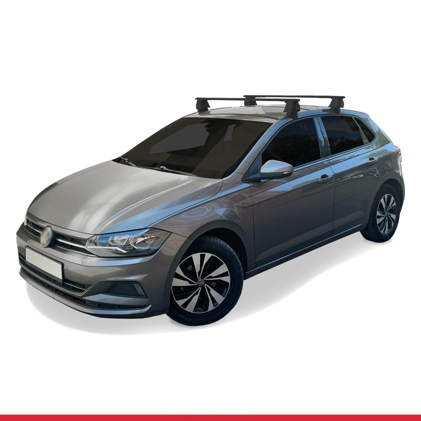 Compatible with Volkswagen Polo 6 (AE1) 2021-2025 ACE-4 Car Roof Rack Cross Bar Black Aluminium 2 Bars