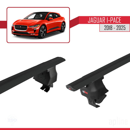 Compatible with Jaguar I-Pace 2018-2025 ACE-4 Car Roof Rack Cross Bar Black Aluminium 2 Bars