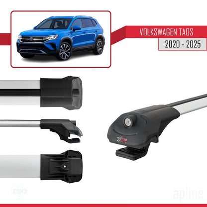 Compatible with Volkswagen Taos 2021-2025 ACE-1 Car Roof Rack Cross Bar Grey Aluminium 2 Bars