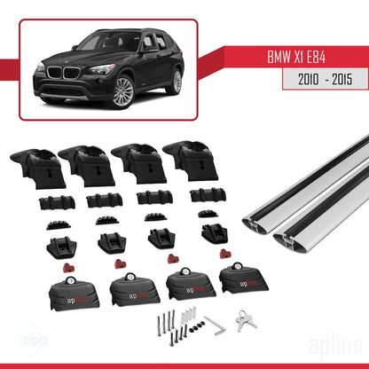 Compatible with BMW X1 (E84) 2010-2015 ACE-2 Car Roof Rack Cross Bar Grey Aluminium 2 Bars