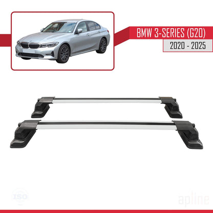 Compatible with BMW 3 Series (G20) 2020-2025 ACE-3 Car Roof Rack Cross Bar Grey Aluminium 2 Bars