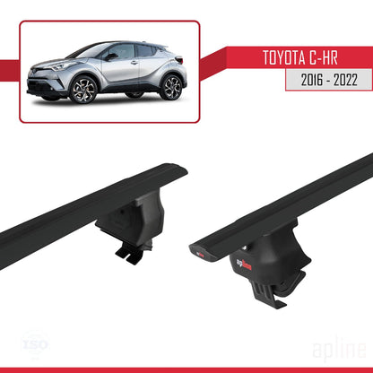 Compatible with Toyota C-HR 2016-2022 ACE-4 Car Roof Rack Cross Bar Black Aluminium 2 Bars