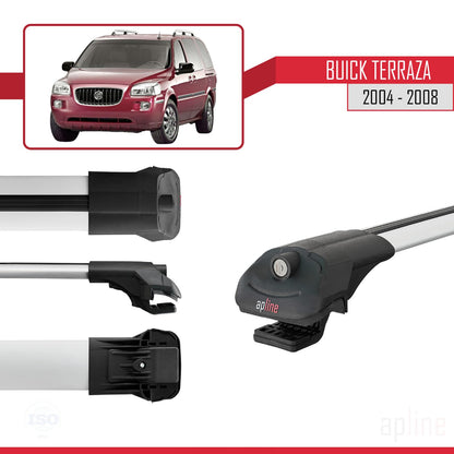 Compatible with Buick Terraza CXL 2004-2008 ACE-1 Car Roof Rack Cross Bar Grey Aluminium 2 Bars