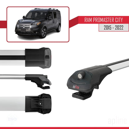 Compatible with Ram Promaster City (636) 2015-2022 ACE-1 Car Roof Rack Cross Bar Grey Aluminium 2 Bars