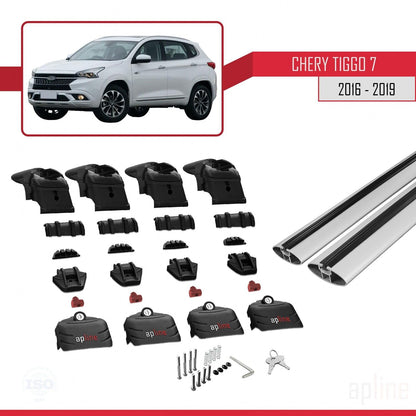 Compatible with Chery Tiggo 7 (T15) 2016-2019 ACE-2 Car Roof Rack Cross Bar Grey Aluminium 2 Bars