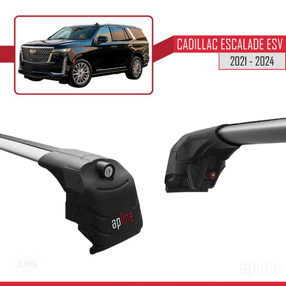 Compatible with Cadillac Escalade ESV 2021-2024 ACE-2 Car Roof Rack Cross Bar Grey Aluminium 2 Bars