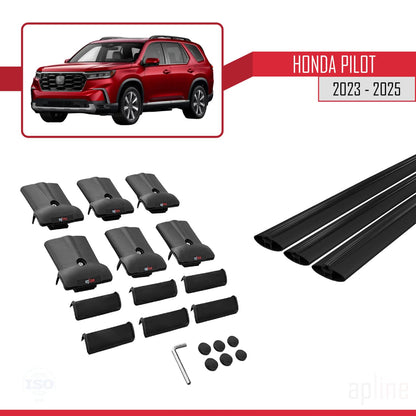 Compatible with Honda Pilot 2023-2025 Fly Model Car Roof Rack Cross Bar Black Aluminium 3 Bars
