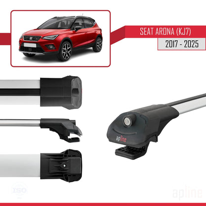 Compatible with Seat Arona (KJ7) 2017-2025 ACE-1 Car Roof Rack Cross Bar Grey Aluminium 2 Bars