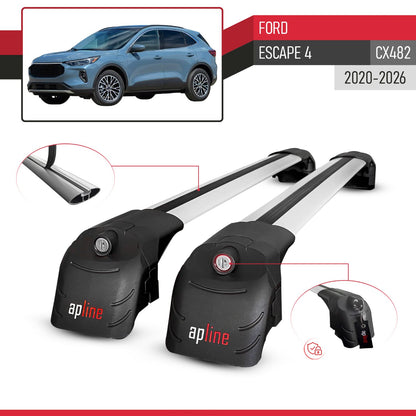 Compatible with Ford Escape 4 (CX482) 2020-2026 ACE-2 Model Car Roof Rack Cross Bar Gray Aluminium 2 Bars