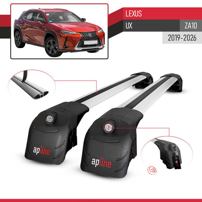 Compatible with Lexus UX (ZA10) 2019-2026 ACE-2 Model Car Roof Rack Cross Bar Gray Aluminium 2 Bars