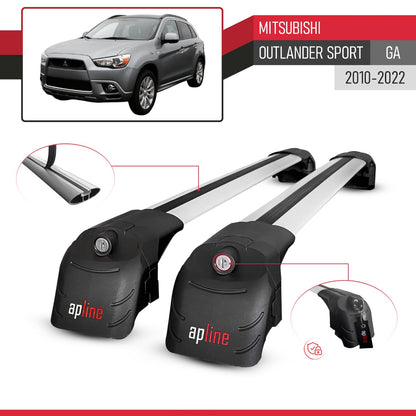 Compatible with Mitsubishi Outlander Sport (GA) 2010-2022 ACE-2 Model Car Roof Rack Cross Bar Gray Aluminium 2 Bars