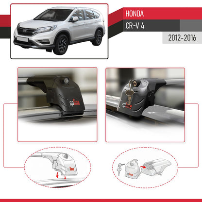 Compatible with Honda CR-V 4 2012-2016 ACE-2 Model Car Roof Rack Cross Bar Gray Aluminium 2 Bars
