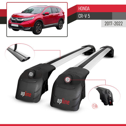 Compatible with Honda CR-V 5 2017-2022 ACE-2 Model Car Roof Rack Cross Bar Gray Aluminium 2 Bars